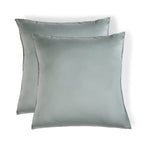Taie d'oreiller (x2) satin lavé de coton bio vert céladon GAIA - 65x65 cm