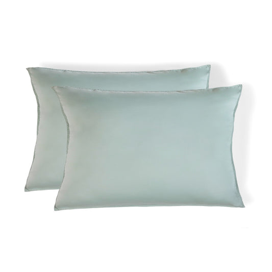 Taie d'oreiller (x2) coton bio lyocell vert céladon GAIA - febronie.com