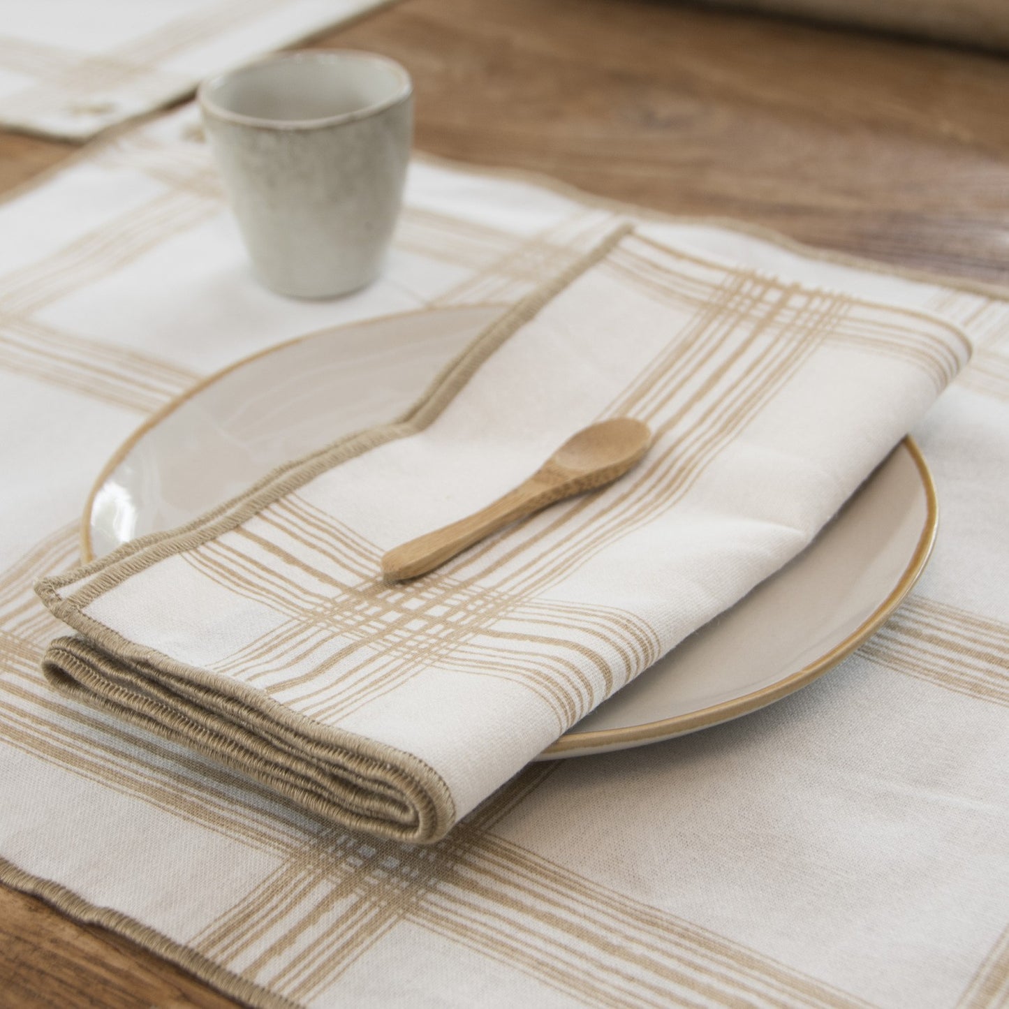 Serviette de table coton (x4) MADRAS 45x45