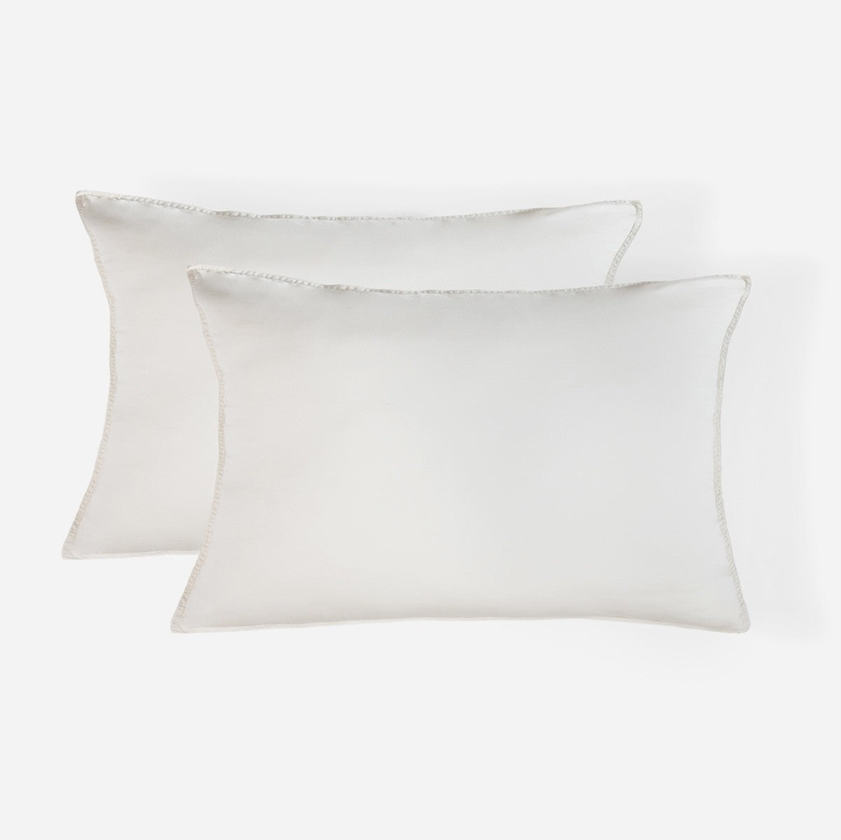 Taie d'oreiller (x2) satin lavé de coton bio grège GAIA - 50x70 cm