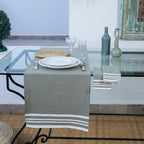 Chemin de table coton 50x150 MAHDIA - vert olive