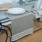 Chemin de table coton 50x150 MAHDIA - vert olive