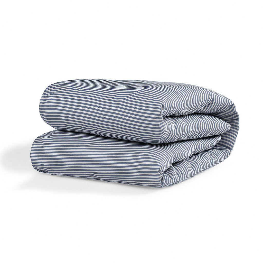 Parure + taies 65x65 coton lavé bleu orage LUNAR