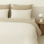 Taie d'oreiller (x2) coton lavé sable LUNAR - 65x65 cm