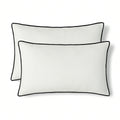 Lot de 2 housses de coussin toile de coton 50x30 JULES - blanc / noir