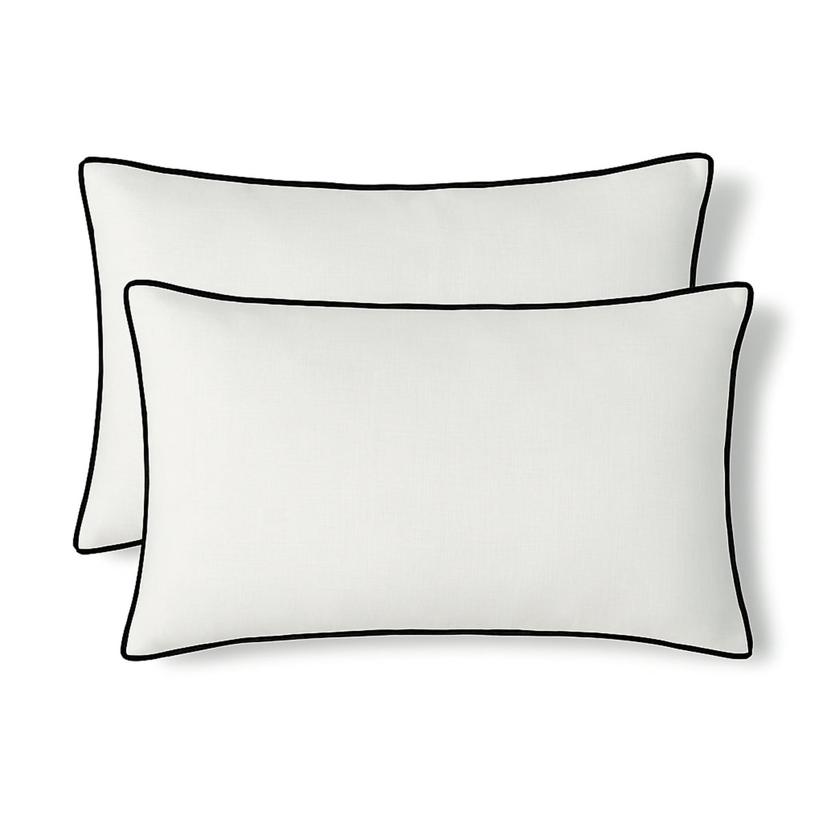 Lot de 2 housses de coussin toile de coton 50x30 JULES - blanc / noir