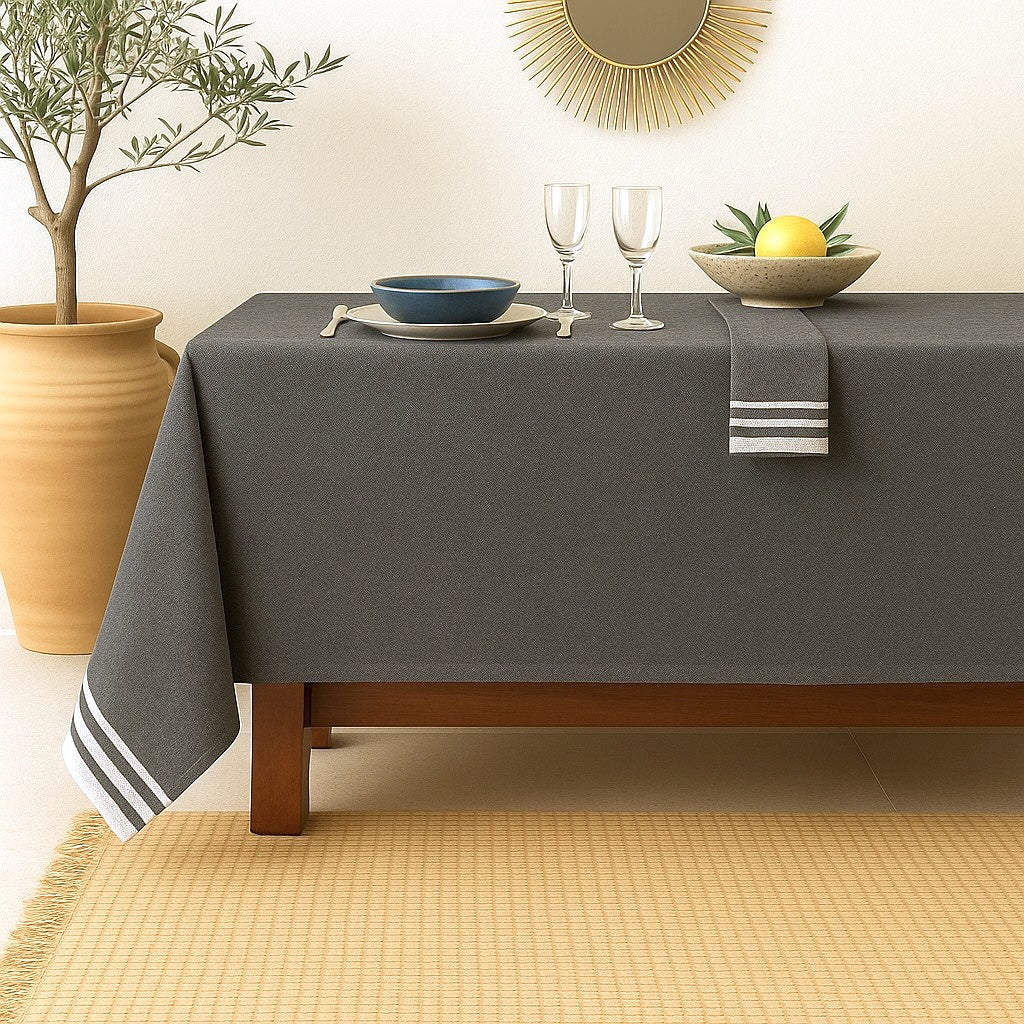 Nappe + 8 serviettes coton 180x300 MAHDIA