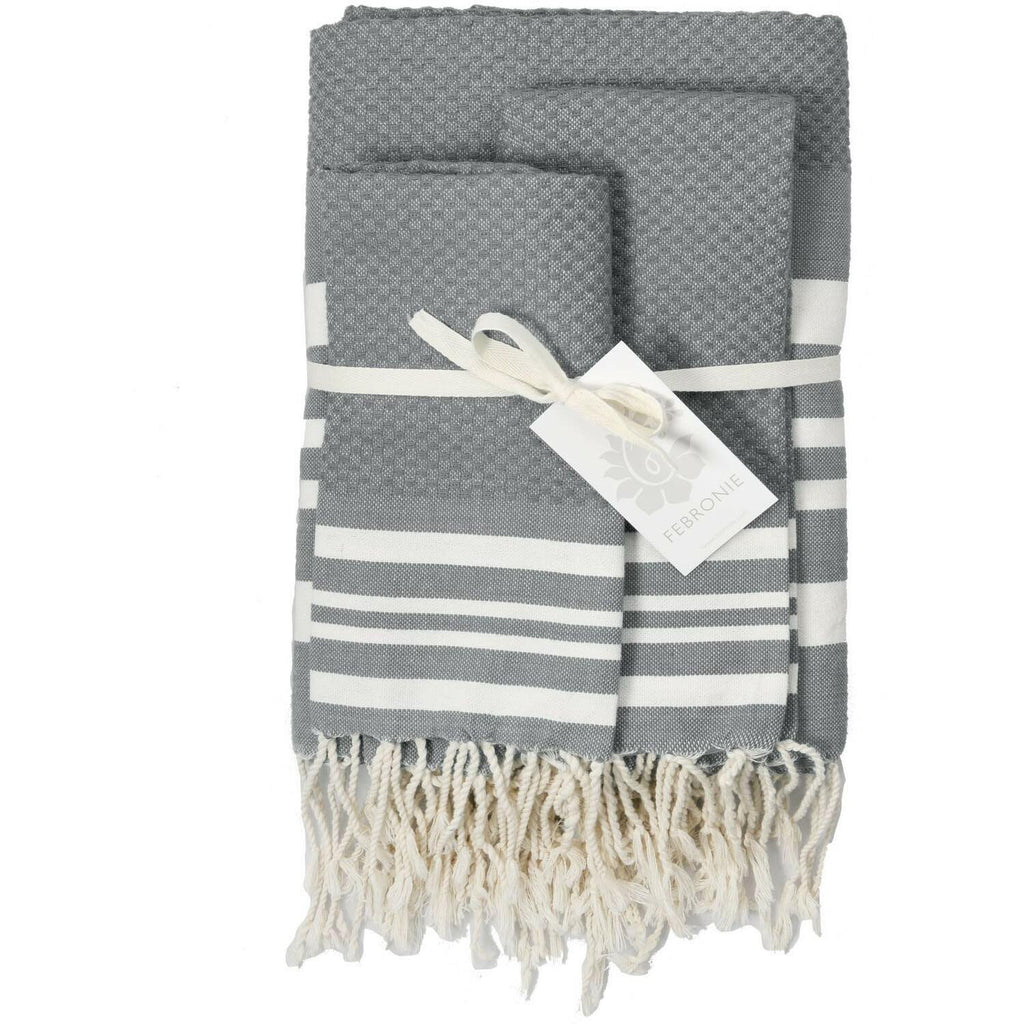 Bath set, 1 fouta + 2 hand towels cotton 100x200+2(40x60) HAMPTONS