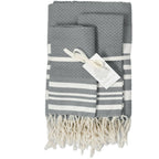 Bath set, 1 fouta + 2 hand towels cotton 100x200+2(40x60) HAMPTONS