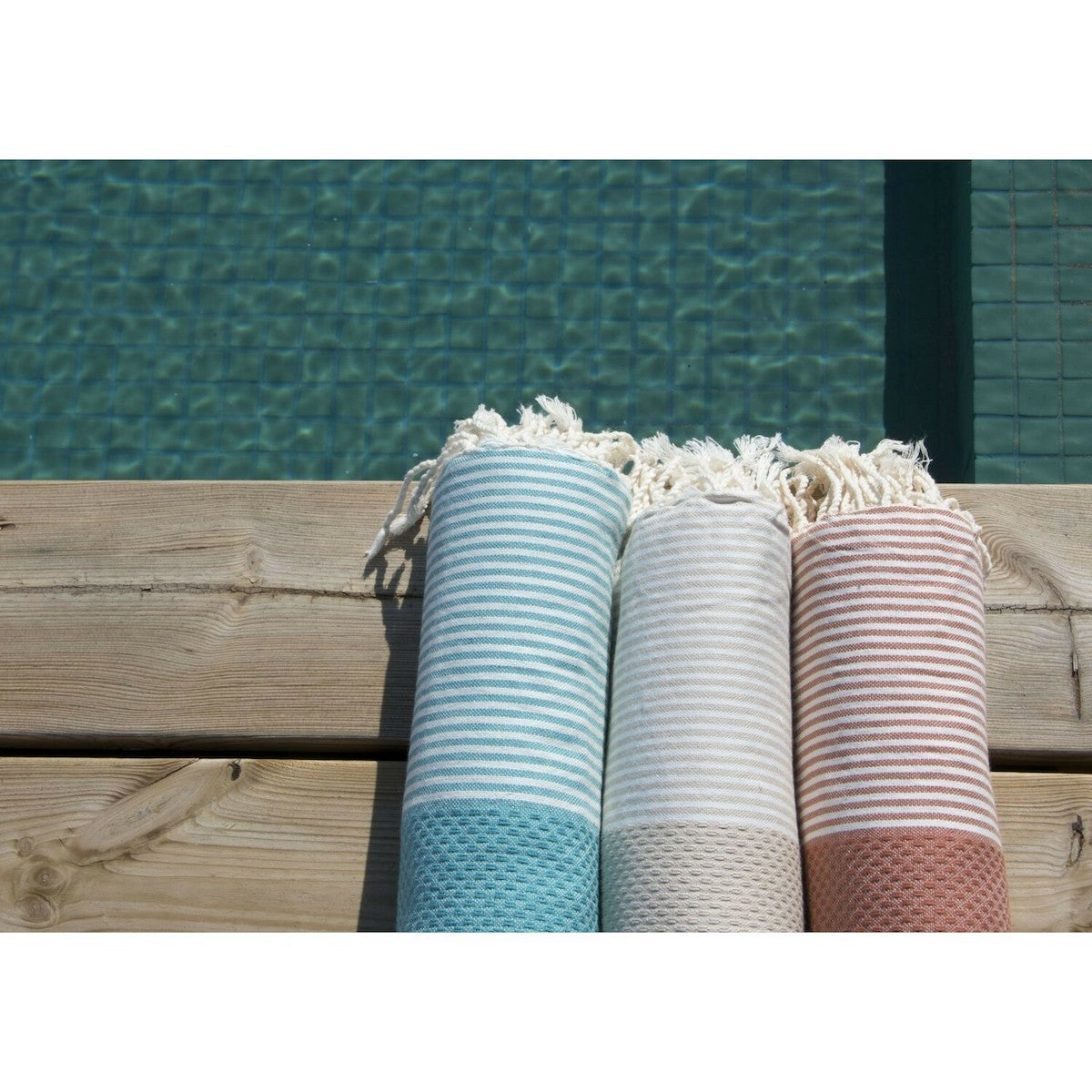 Fouta nid d'abeille coton IBIZA 100x200