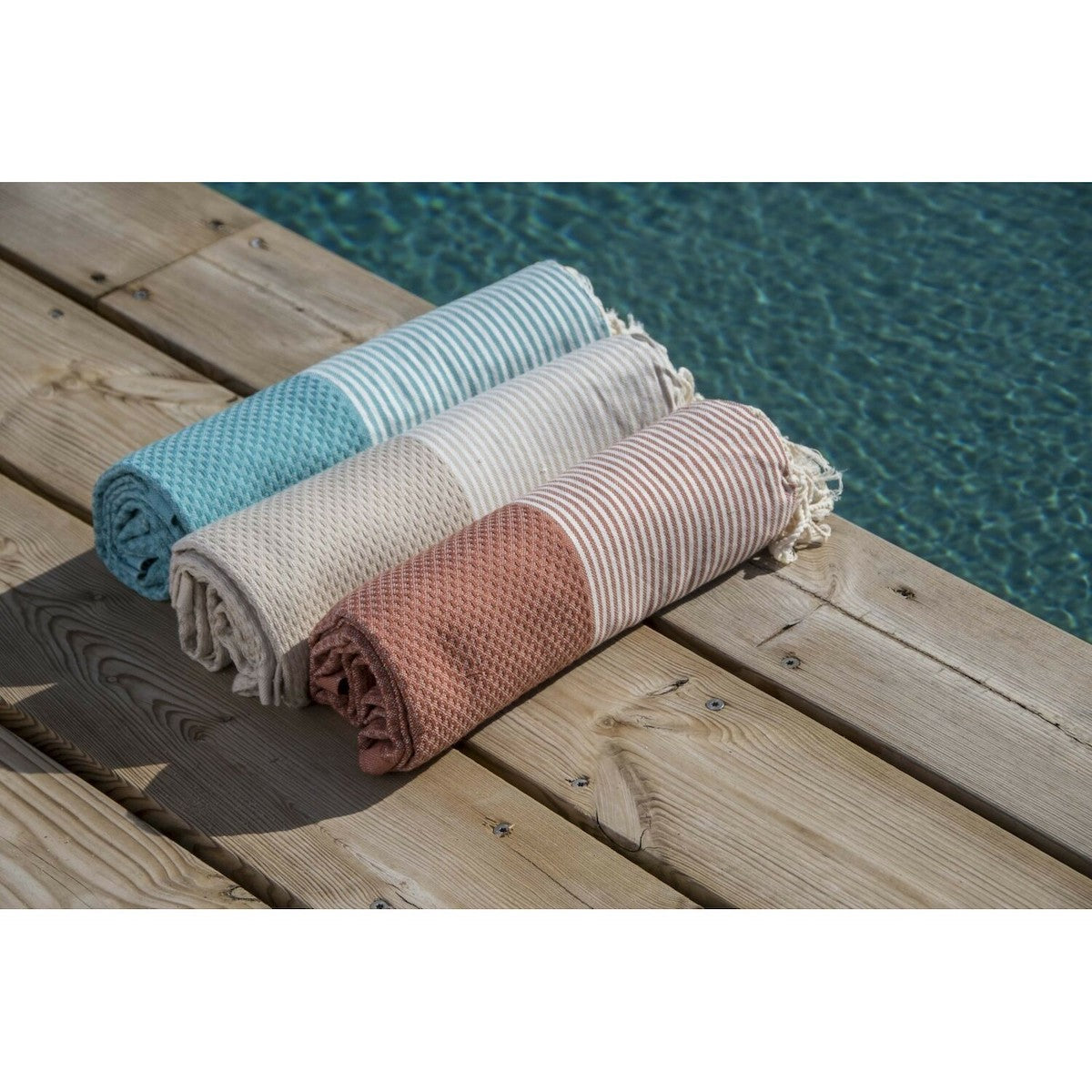 Fouta nid d'abeille coton IBIZA 100x200