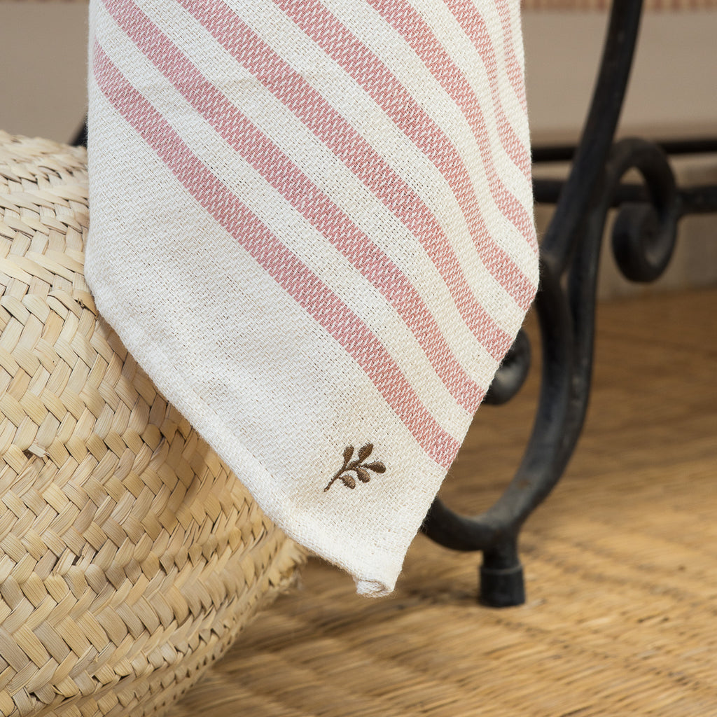 Nappe coton 180x300 HOSSEGOR - rose poudré