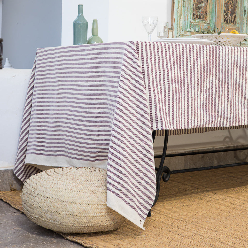 Nappe coton 180x300 HOSSEGOR - prune