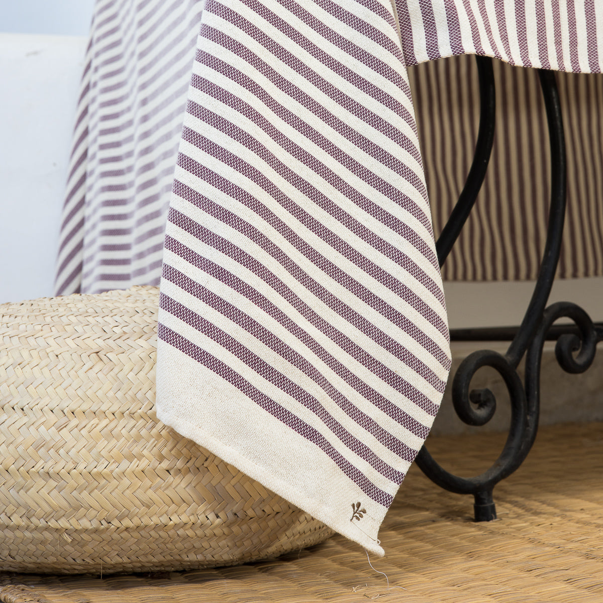 Nappe coton 180x300 HOSSEGOR - prune