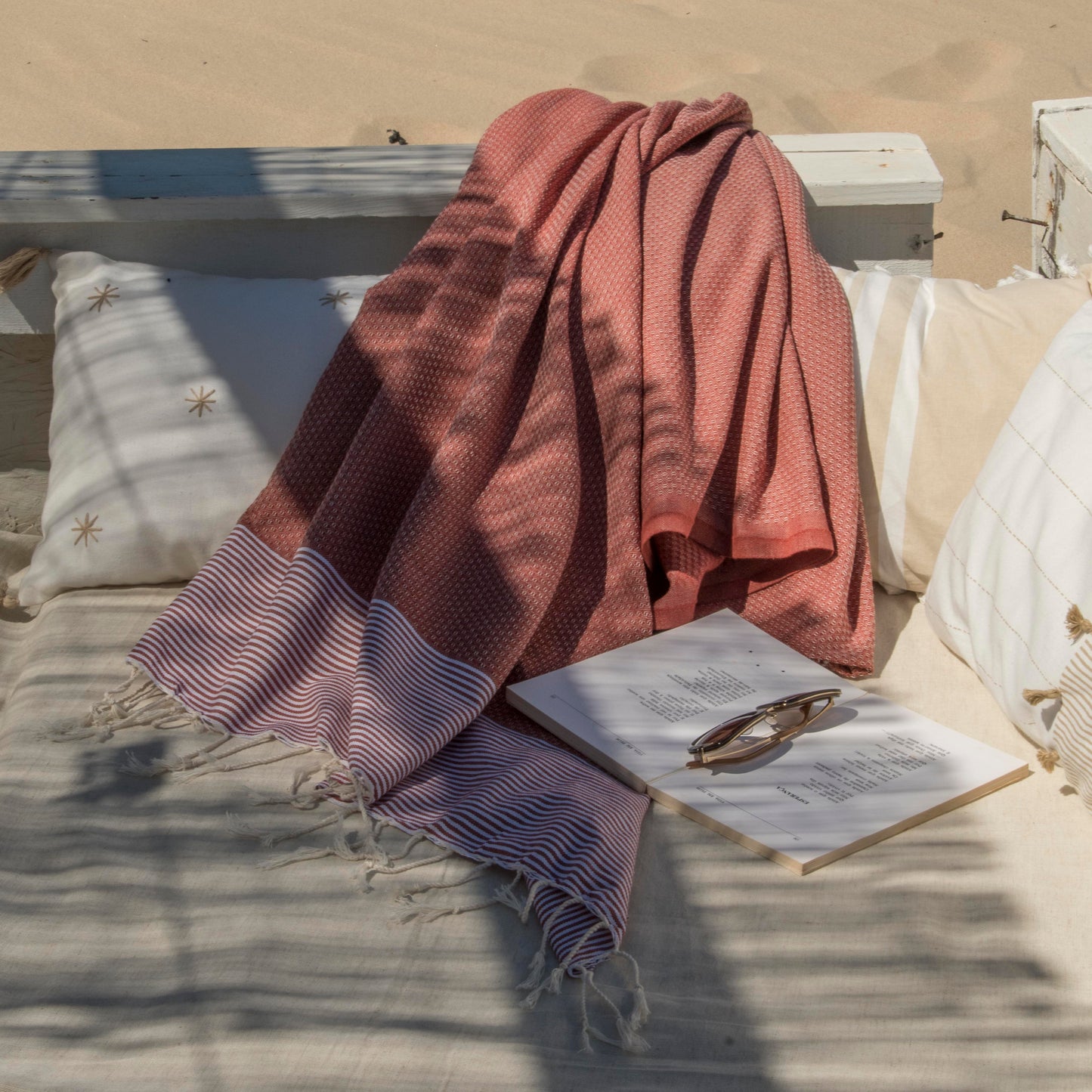 Fouta nid d'abeille coton IBIZA 100x200