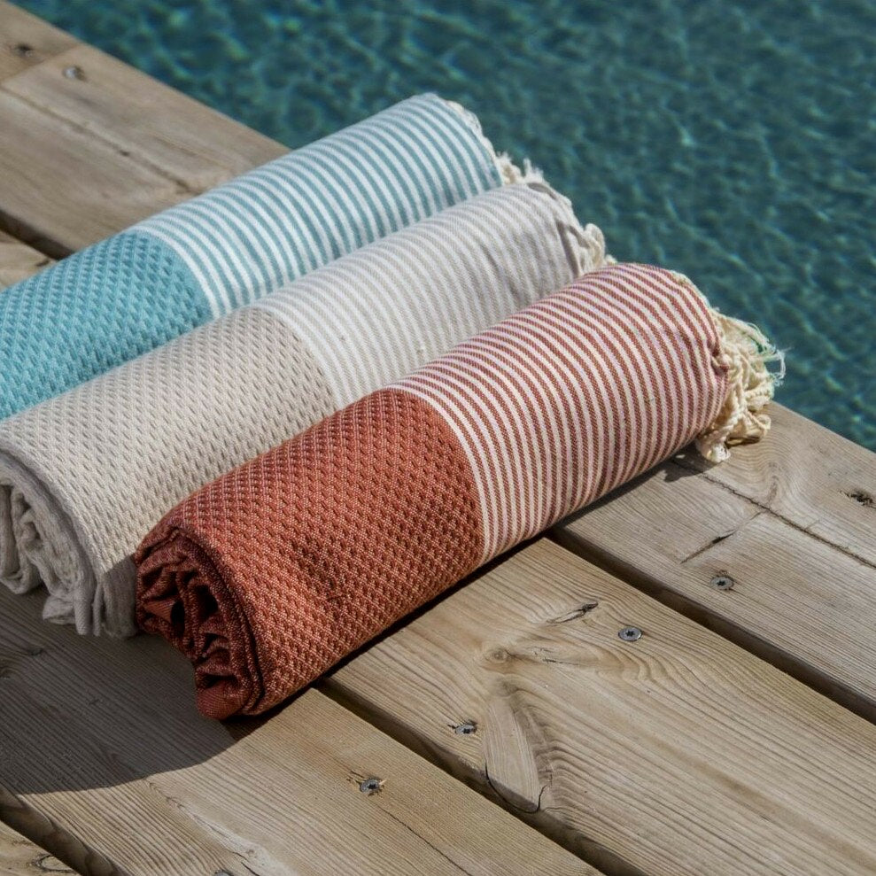 Fouta nid d'abeille coton IBIZA 100x200