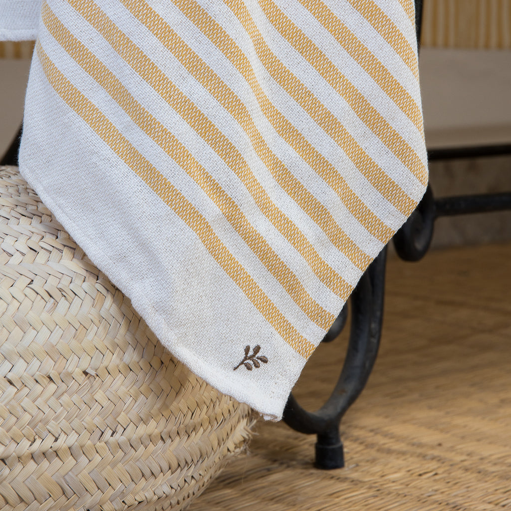 Nappe coton 180x300 HOSSEGOR - jaune moutarde
