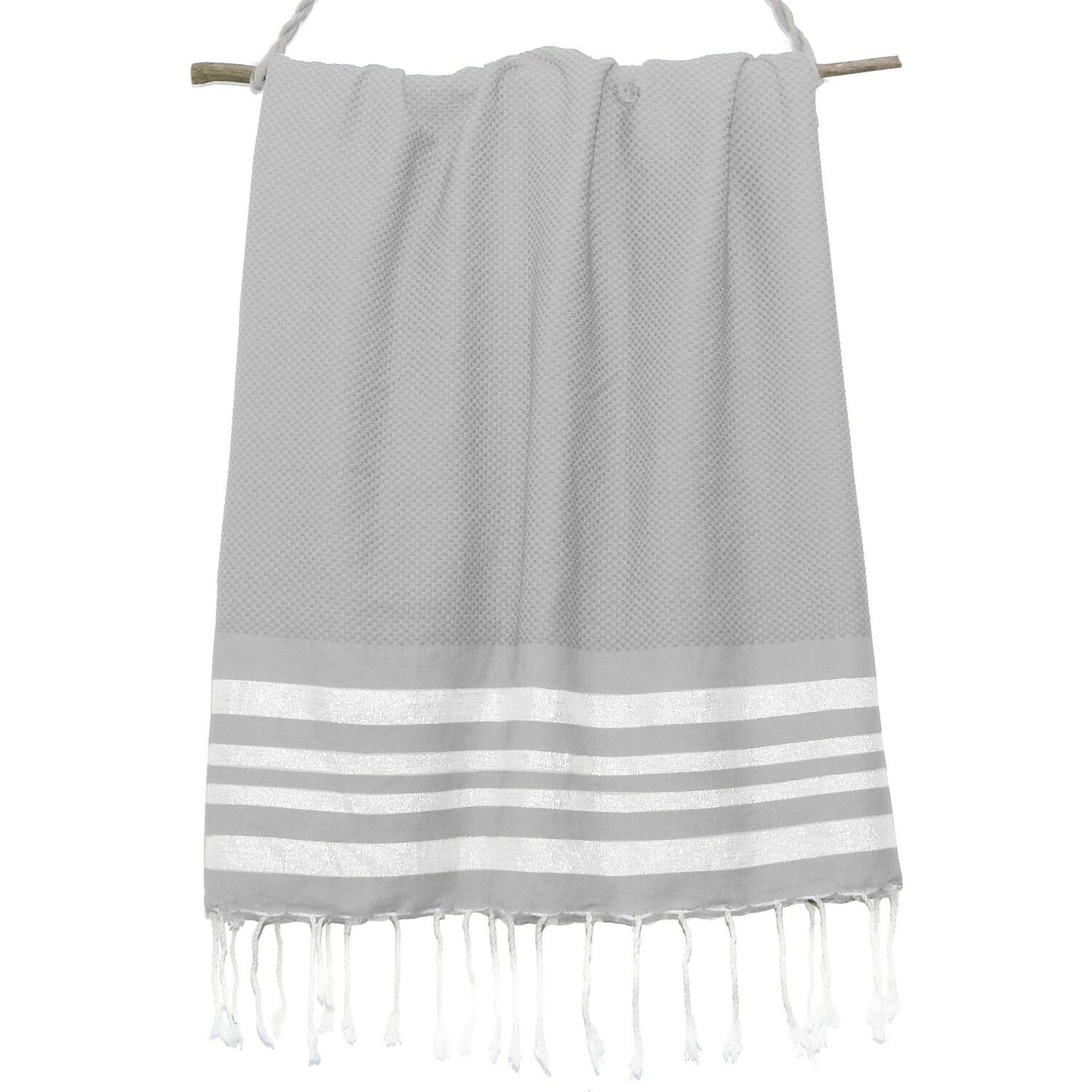 Fouta nid d'abeille lurex coton HAMPTONS 100x200