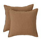 Taie d'oreiller (x2) lin lavé noisette CAMILLE - 65x65 cm