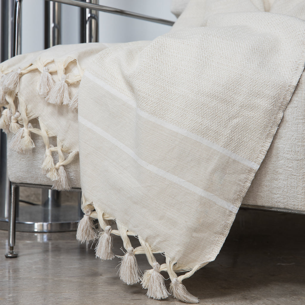 Plaid coton lin STOCKHOLM - 160x250 cm