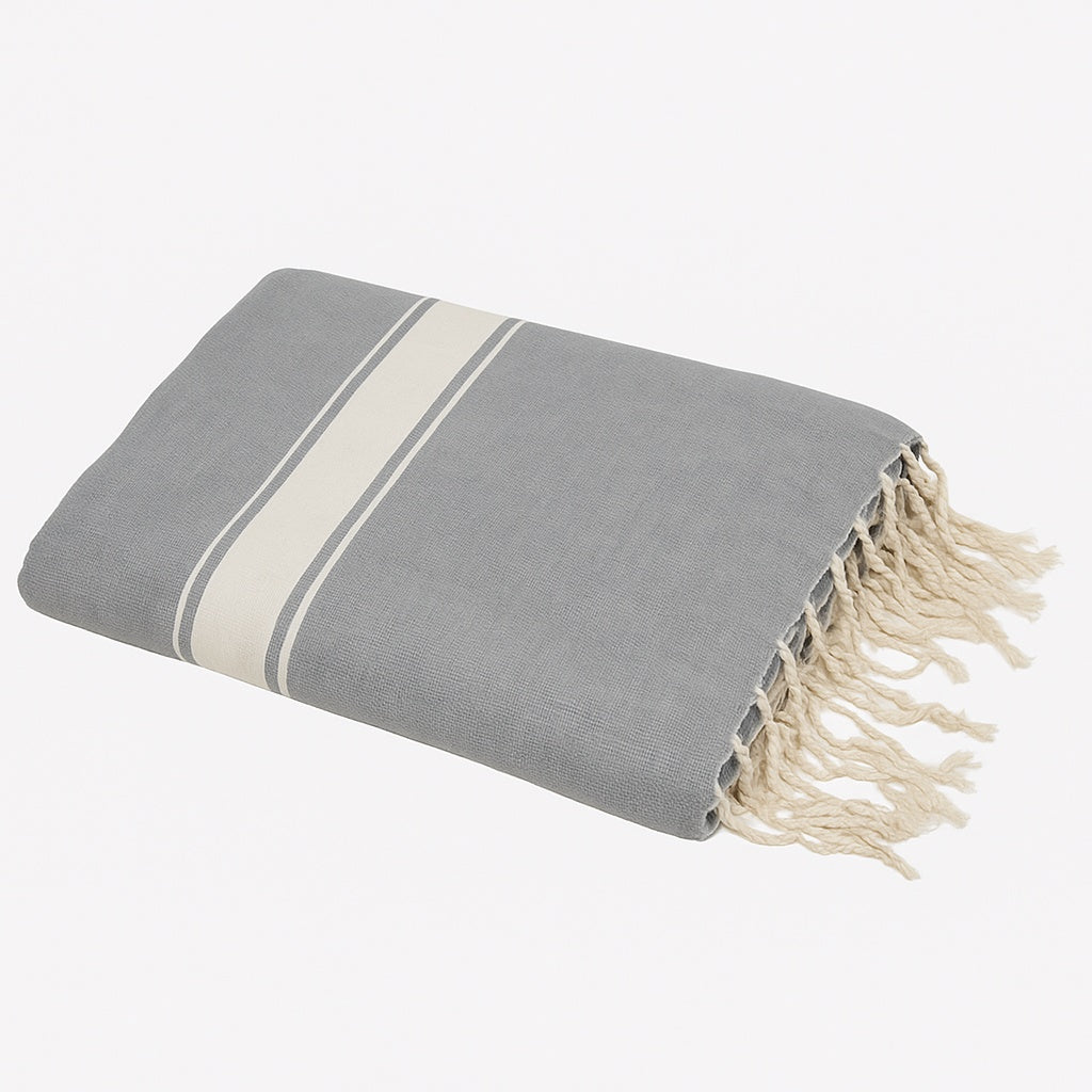 Nappe coton 180x350 ST TROPEZ - gris moyen