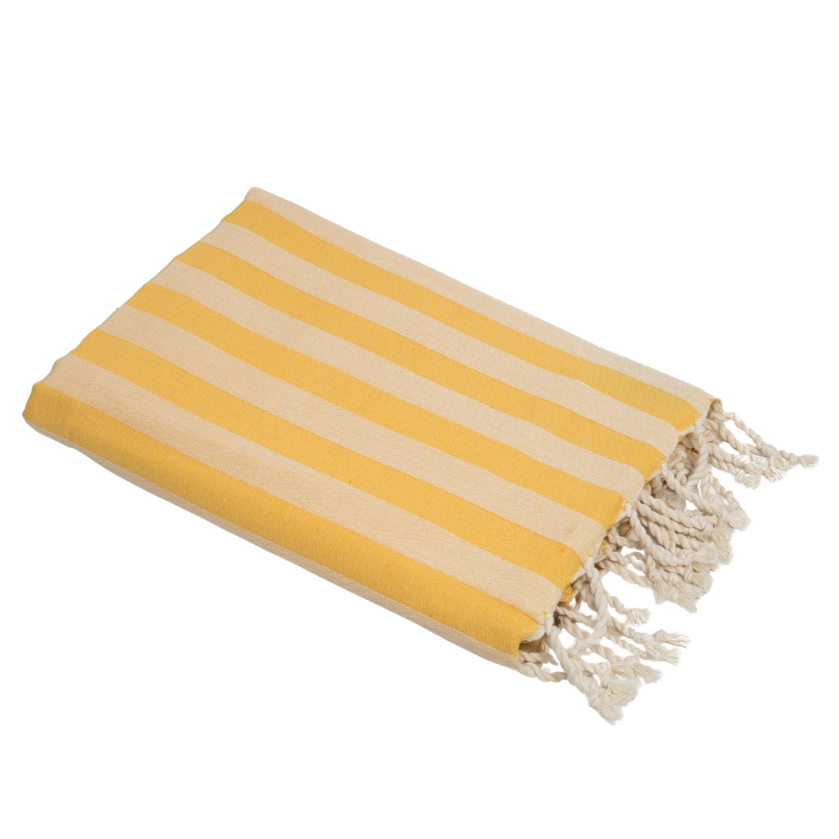 Fouta jacquard coton 100x200 CAPRI - jaune moutarde