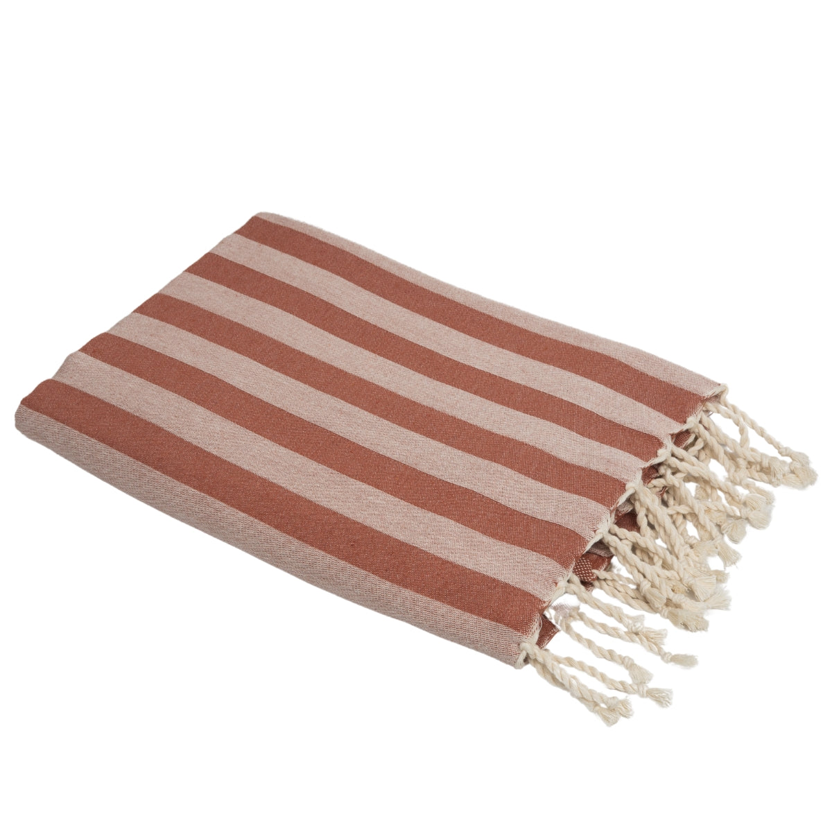 Fouta jacquard coton 100x200 CAPRI - rouge tomette