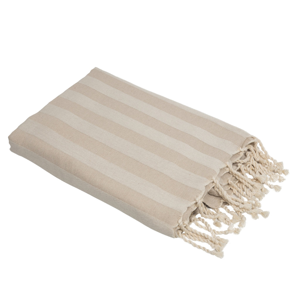 Fouta jacquard coton 100x200 CAPRI - taupe clair