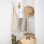 Fouta jacquard coton 100x200 CAPRI - taupe clair
