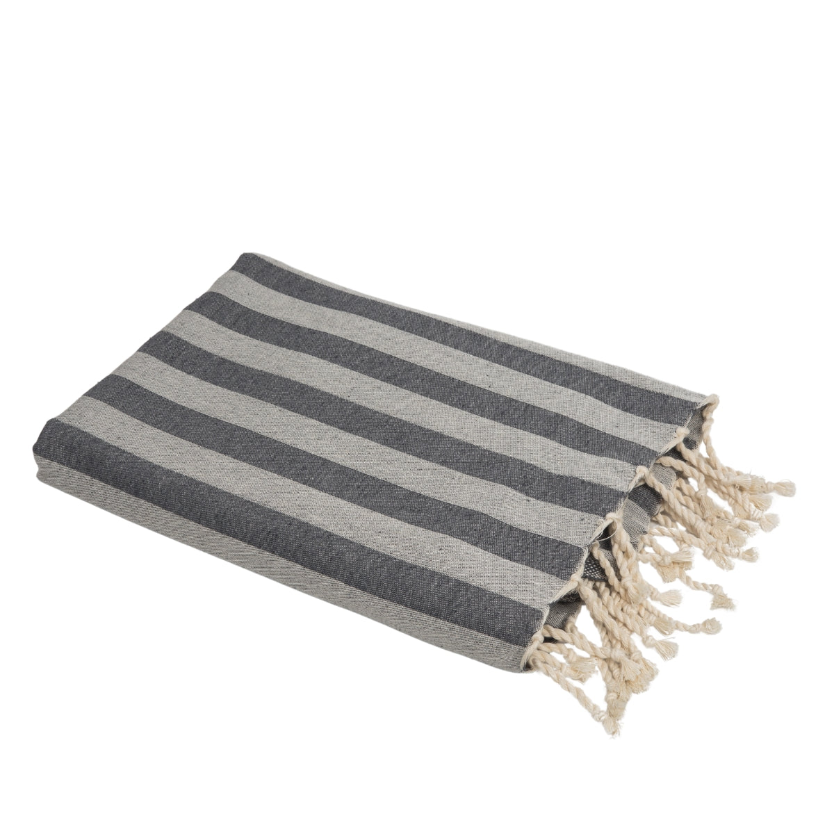 Fouta jacquard coton 100x200 CAPRI - gris moyen