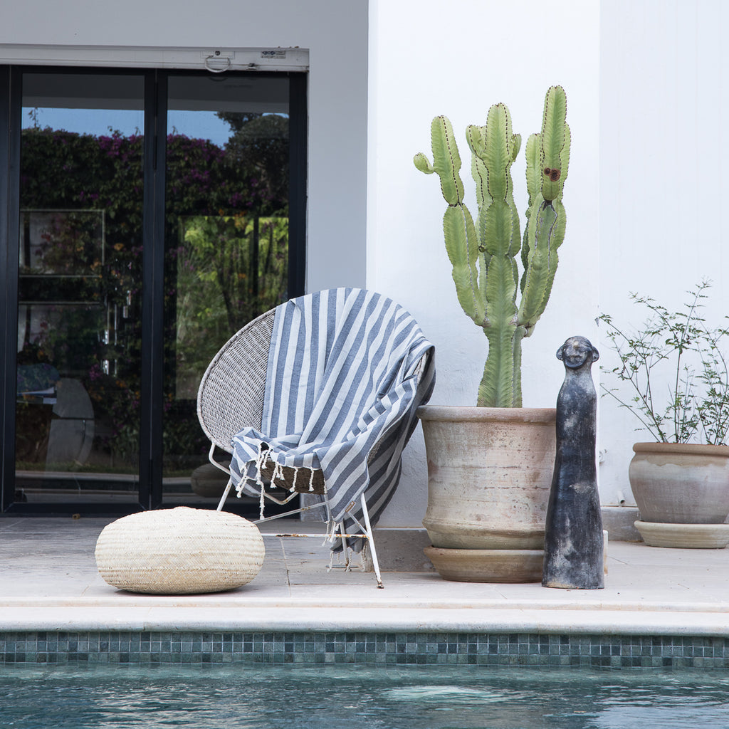 Fouta jacquard coton 100x200 CAPRI - gris moyen