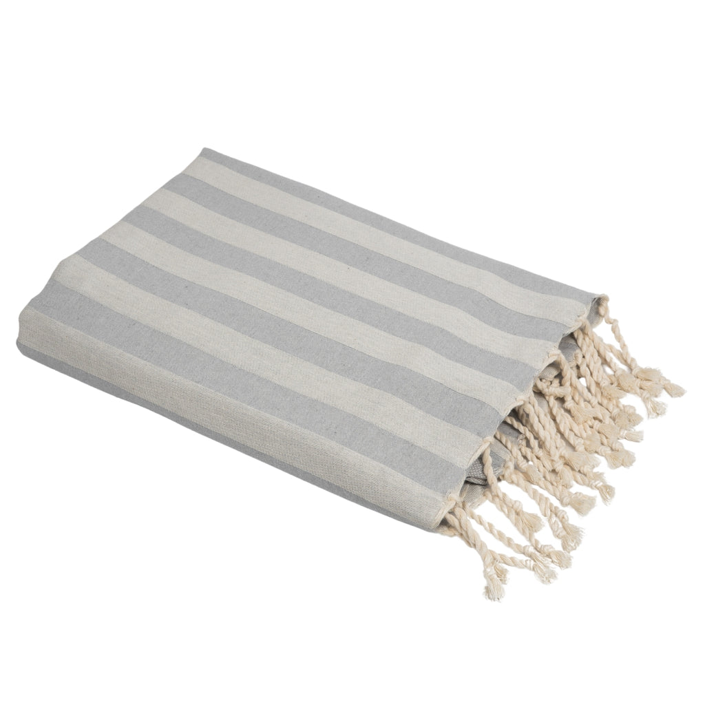 Fouta jacquard coton 100x200 CAPRI - gris clair