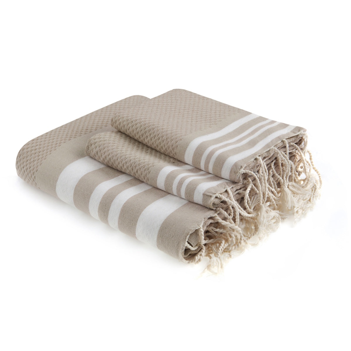 Foutas de bain coton (x3) HAMPTONS 100x200 + 40x60 (x2) - febronie.com