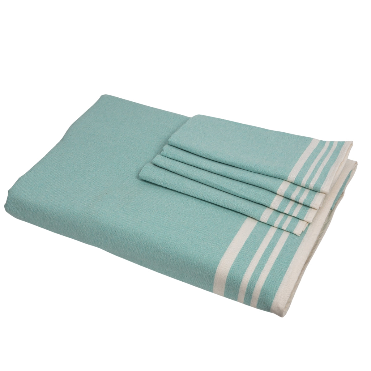 Nappe + 8 serviettes coton 180x350 MAHDIA