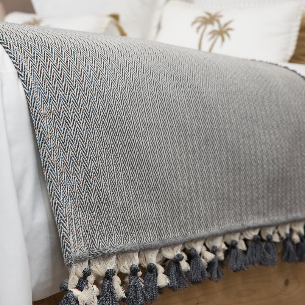 Plaid laine gris chiné GSTAAD - 130x170 cm
