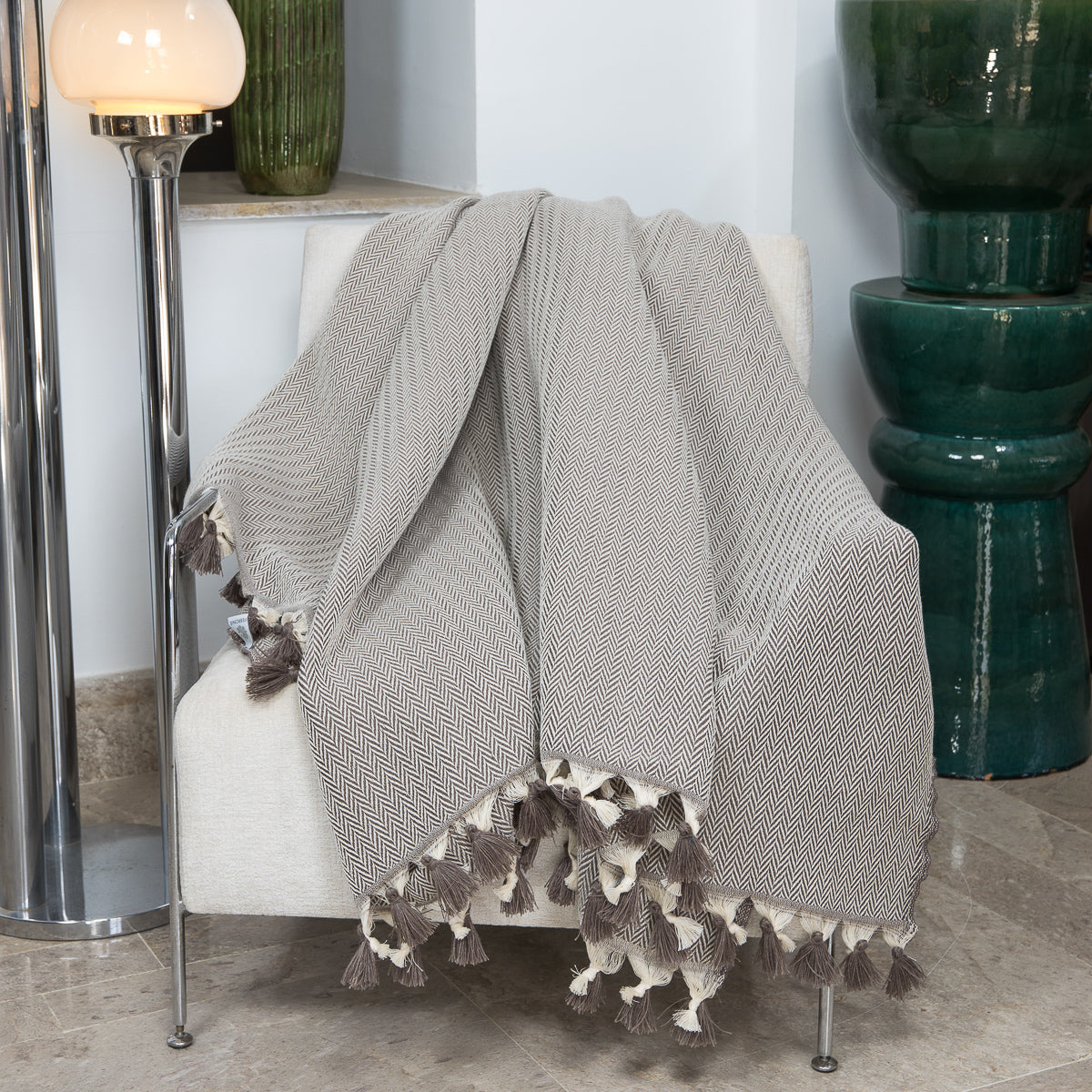 Plaid laine taupe GSTAAD
