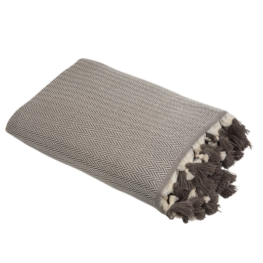 Plaid laine taupe GSTAAD - febronie.com