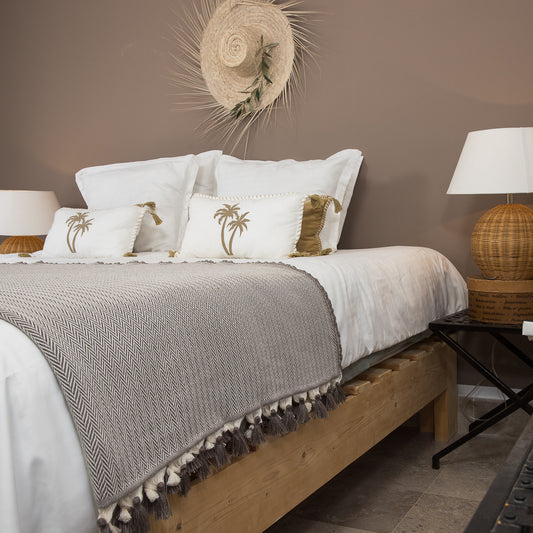 Plaid laine taupe GSTAAD