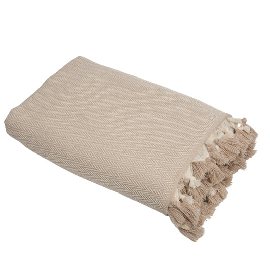 Plaid laine taupe clair GSTAAD - febronie.com
