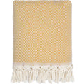 Plaid laine jaune moutarde ASPEN - 160x250 - febronie.com