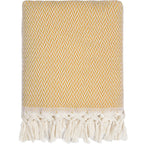 Plaid laine jaune moutarde ASPEN    febronie.com
