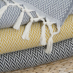 Plaid laine jaune moutarde ASPEN    febronie.com