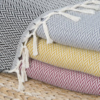 Plaid laine jaune moutarde ASPEN    febronie.com