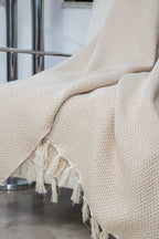 Plaid laine taupe clair ASPEN - 130x170 cm