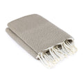 Plaid coton taupe OSLO - 160x250 - febronie.com