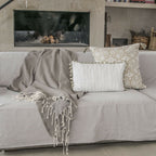Plaid coton taupe OSLO    febronie.com