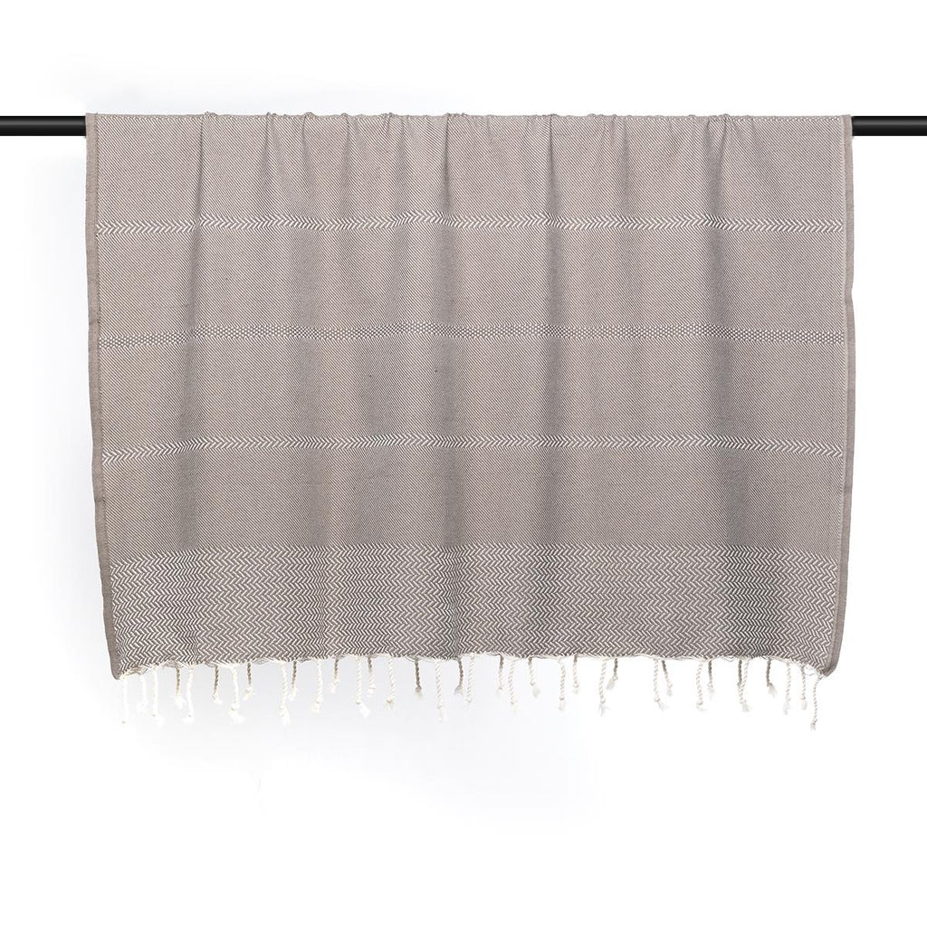 Plaid coton taupe OSLO    febronie.com