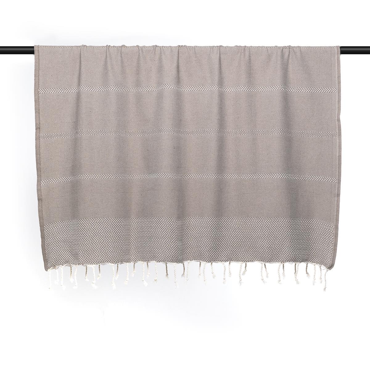 Plaid coton taupe OSLO    febronie.com