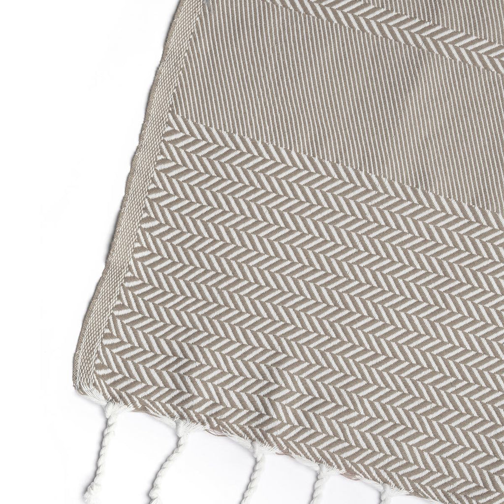 Plaid coton taupe OSLO    febronie.com