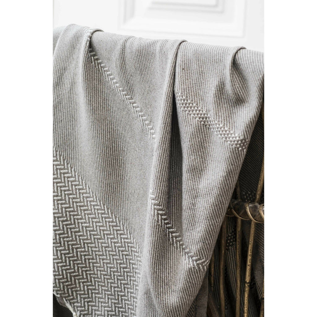 Plaid coton taupe OSLO    febronie.com